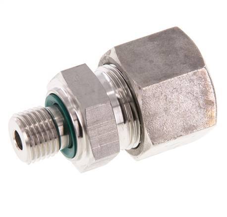 G 1/4'' Außengewinde x 14S Gerader Schneidring aus Edelstahl mit FKM-Dichtung 630 bar DIN 2353