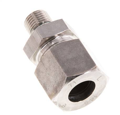 G 1/4'' Außengewinde x 14S Gerader Schneidring aus Edelstahl mit FKM-Dichtung 630 bar DIN 2353