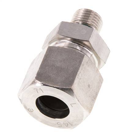 G 1/4'' Außengewinde x 14S Gerader Schneidring aus Edelstahl mit FKM-Dichtung 630 bar DIN 2353