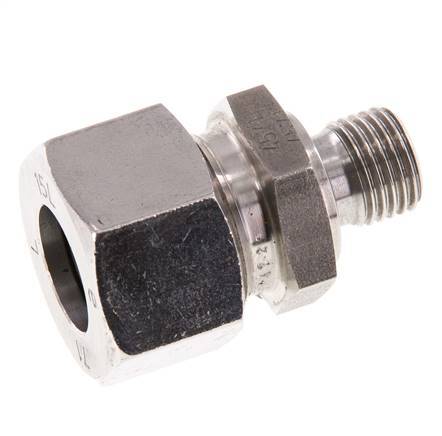 G 1/4'' Außengewinde x 15L Gerader Schneidring aus Edelstahl mit FKM-Dichtung 315 Bar DIN 2353