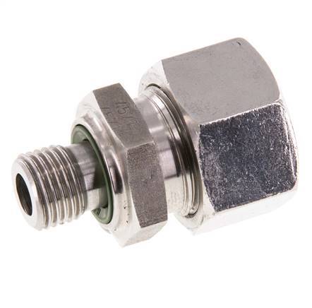 G 1/4'' Außengewinde x 15L Gerader Schneidring aus Edelstahl mit FKM-Dichtung 315 Bar DIN 2353