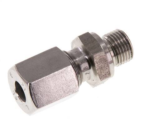 G 1/8'' Außengewinde x 6L Gerader Schneidring aus Edelstahl mit FKM-Dichtung 315 bar DIN 2353