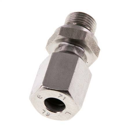 G 1/8'' Außengewinde x 6L Gerader Schneidring aus Edelstahl mit FKM-Dichtung 315 bar DIN 2353