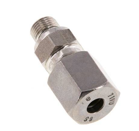G 1/8'' Außengewinde x 6S Gerader Schneidring aus Edelstahl mit FKM-Dichtung 630 bar DIN 2353