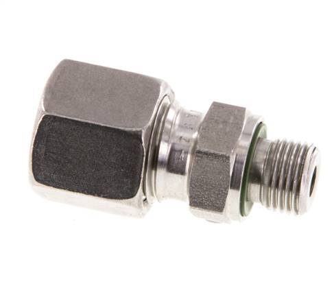 G 1/8'' Außengewinde x 8L Gerader Schneidring aus Edelstahl mit FKM-Dichtung 315 Bar DIN 2353