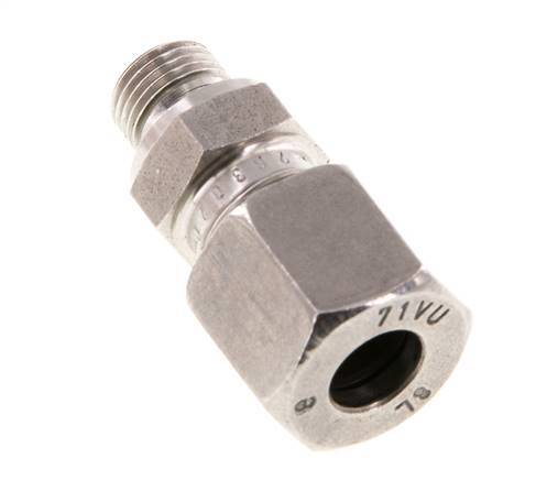 G 1/8'' Außengewinde x 8L Gerader Schneidring aus Edelstahl mit FKM-Dichtung 315 Bar DIN 2353