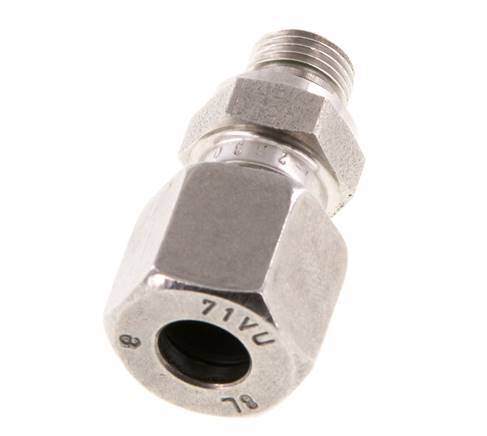 G 1/8'' Außengewinde x 8L Gerader Schneidring aus Edelstahl mit FKM-Dichtung 315 Bar DIN 2353