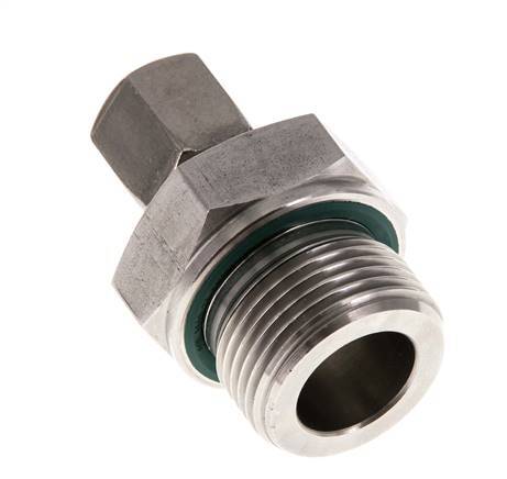 G 3/4'' Außengewinde x 6S Gerader Schneidring aus Edelstahl mit FKM-Dichtung 630 bar DIN 2353