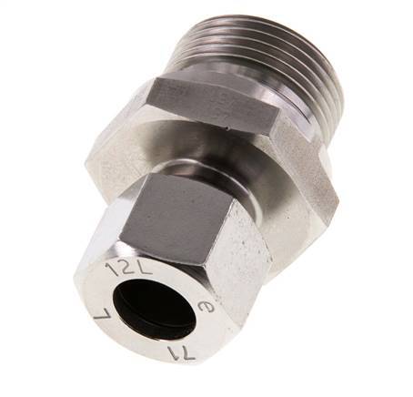 G 3/4'' Außengewinde x 12L Gerader Schneidring aus Edelstahl mit FKM-Dichtung 315 Bar DIN 2353