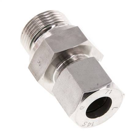 G 3/4'' Außengewinde x 14S Gerader Schneidring aus Edelstahl mit FKM-Dichtung 630 bar DIN 2353