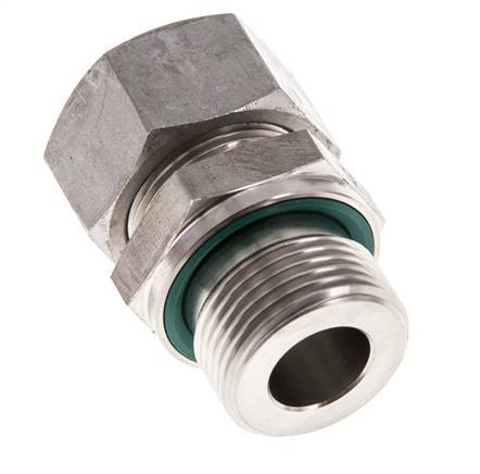 G 3/4'' Außengewinde x 18L Gerader Schneidring aus Edelstahl mit FKM-Dichtung 315 Bar DIN 2353