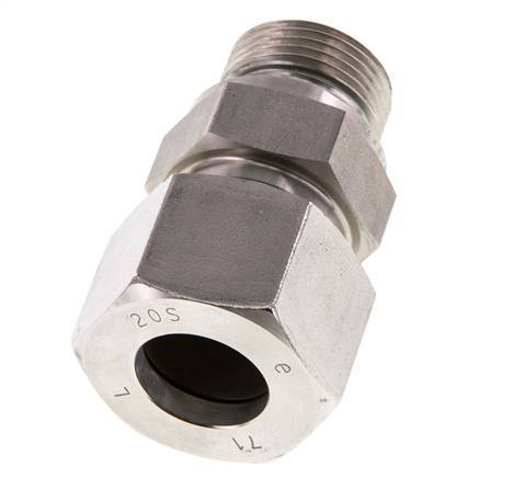 G 3/4'' Außengewinde x 20S Gerader Schneidring aus Edelstahl mit FKM-Dichtung 400 bar DIN 2353