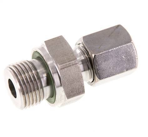 G 3/8'' Außengewinde x 6S Gerader Schneidring aus Edelstahl mit FKM-Dichtung 630 bar DIN 2353