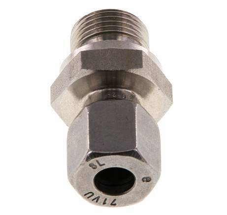 G 3/8'' Außengewinde x 8L Gerader Schneidring aus Edelstahl mit FKM-Dichtung 315 bar DIN 2353