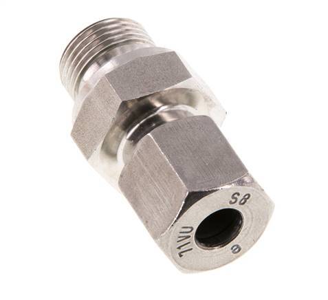 G 3/8'' Außengewinde x 8S Gerader Schneidring aus Edelstahl mit FKM-Dichtung 630 bar DIN 2353