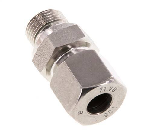 G 3/8'' Außengewinde x 10S Gerader Schneidring aus Edelstahl mit FKM-Dichtung 630 bar DIN 2353