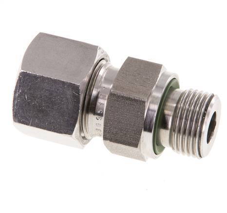 G 3/8'' Außengewinde x 12S Gerader Schneidring aus Edelstahl mit FKM-Dichtung 630 bar DIN 2353