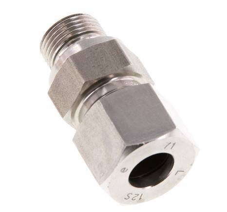 G 3/8'' Außengewinde x 12S Gerader Schneidring aus Edelstahl mit FKM-Dichtung 630 bar DIN 2353