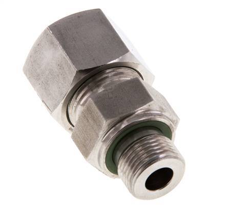 G 3/8'' Außengewinde x 14S Gerader Schneidring aus Edelstahl mit FKM-Dichtung 630 bar DIN 2353