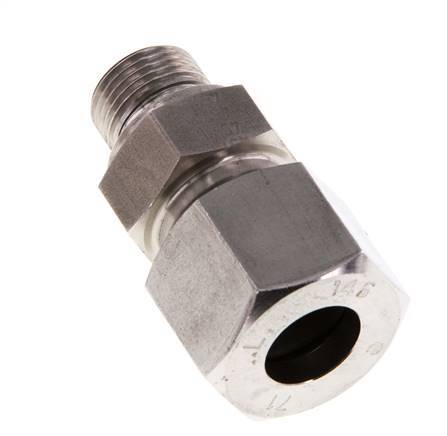 G 3/8'' Außengewinde x 14S Gerader Schneidring aus Edelstahl mit FKM-Dichtung 630 bar DIN 2353