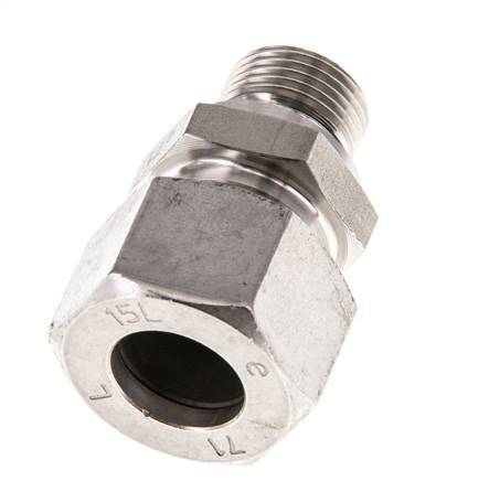 G 3/8'' Außengewinde x 15L Gerader Schneidring aus Edelstahl mit FKM-Dichtung 315 Bar DIN 2353