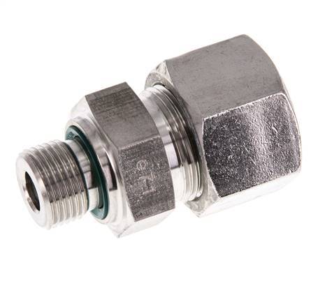 G 3/8'' Außengewinde x 16S Gerader Schneidring aus Edelstahl mit FKM-Dichtung 400 bar DIN 2353