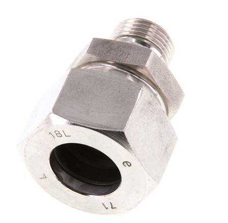 G 3/8'' Außengewinde x 18L Gerader Schneidring aus Edelstahl mit FKM-Dichtung 315 Bar DIN 2353