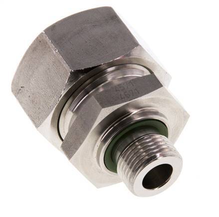 G 3/8'' Außengewinde x 22L Gerader Schneidring aus Edelstahl mit FKM-Dichtung 160 bar DIN 2353