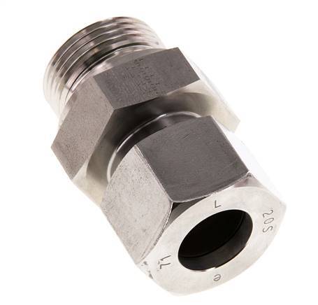 G 1'' Außengewinde x 20S Gerader Schneidring aus Edelstahl mit FKM-Dichtung 400 bar DIN 2353