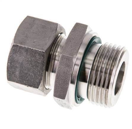 G 1'' Außengewinde x 22L Gerader Schneidring aus Edelstahl mit FKM-Dichtung 160 bar DIN 2353