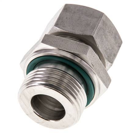 G 1'' Außengewinde x 22L Gerader Schneidring aus Edelstahl mit FKM-Dichtung 160 bar DIN 2353