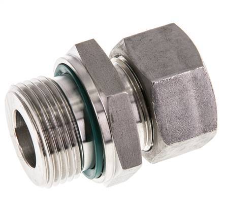 G 1'' Außengewinde x 22L Gerader Schneidring aus Edelstahl mit FKM-Dichtung 160 bar DIN 2353