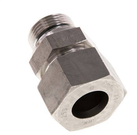 G 1'' Außengewinde x 25S Gerader Schneidring aus Edelstahl mit FKM-Dichtung 400 bar DIN 2353