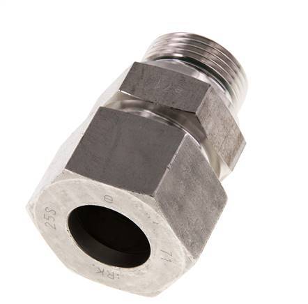 G 1'' Außengewinde x 25S Gerader Schneidring aus Edelstahl mit FKM-Dichtung 400 bar DIN 2353