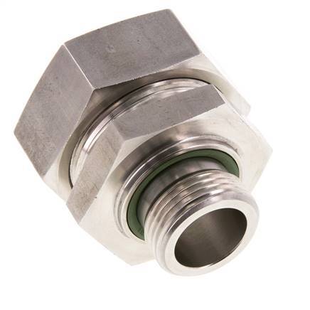 G 1'' Außengewinde x 42L Gerader Schneidring aus Edelstahl mit FKM-Dichtung 160 bar DIN 2353