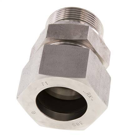 G 1 1/2'' Außengewinde x 38S Gerader Schneidring aus Edelstahl mit FKM-Dichtung 315 Bar DIN 2353