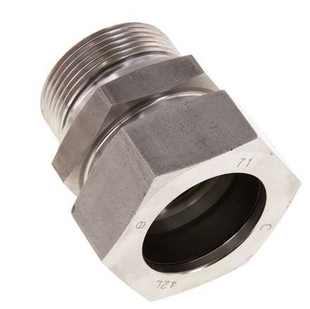 G 1 1/2'' Außengewinde x 42L Gerader Schneidring aus Edelstahl mit FKM-Dichtung 160 bar DIN 2353