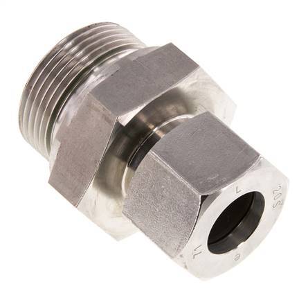 G 1 1/4'' Außengewinde x 20S Gerader Schneidring aus Edelstahl mit FKM-Dichtung 400 bar DIN 2353