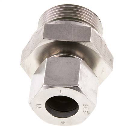 G 1 1/4'' Außengewinde x 20S Gerader Schneidring aus Edelstahl mit FKM-Dichtung 400 bar DIN 2353