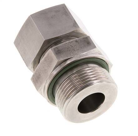G 1 1/4'' Außengewinde x 25S Gerader Schneidring aus Edelstahl mit FKM-Dichtung 400 bar DIN 2353