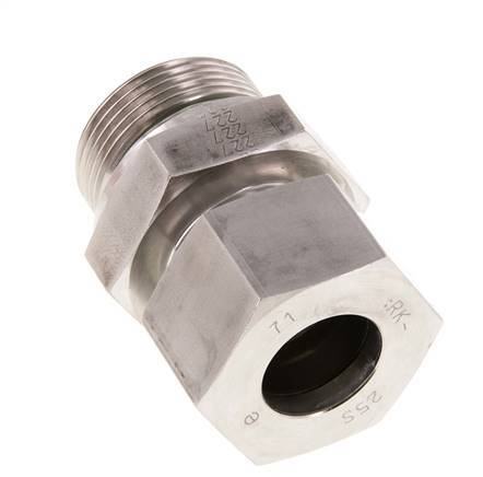 G 1 1/4'' Außengewinde x 25S Gerader Schneidring aus Edelstahl mit FKM-Dichtung 400 bar DIN 2353