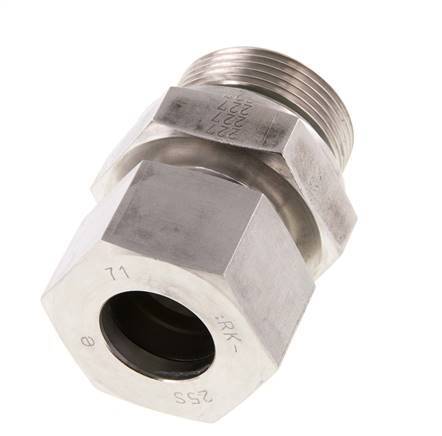 G 1 1/4'' Außengewinde x 25S Gerader Schneidring aus Edelstahl mit FKM-Dichtung 400 bar DIN 2353