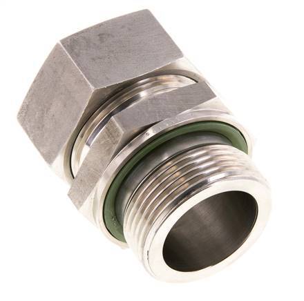 G 1 1/4'' Außengewinde x 35L Gerader Schneidring aus Edelstahl mit FKM-Dichtung 160 bar DIN 2353