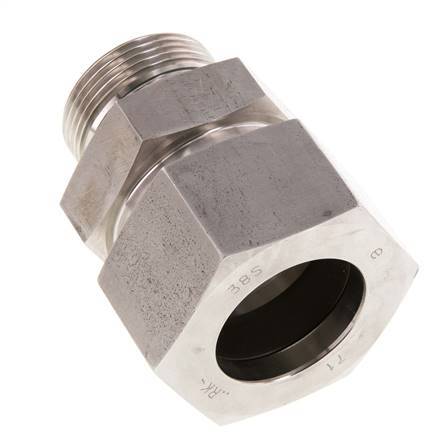 G 1 1/4'' Außengewinde x 38S Gerader Schneidring aus Edelstahl mit FKM-Dichtung 315 bar DIN 2353