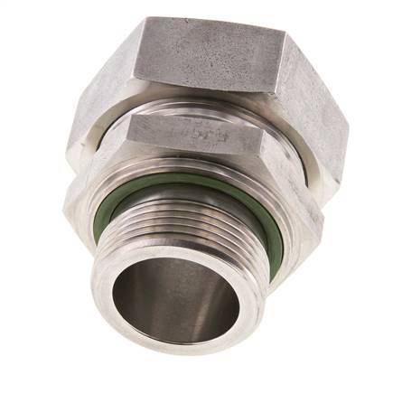 G 1 1/4'' Außengewinde x 42L Gerader Schneidring aus Edelstahl mit FKM-Dichtung 160 bar DIN 2353