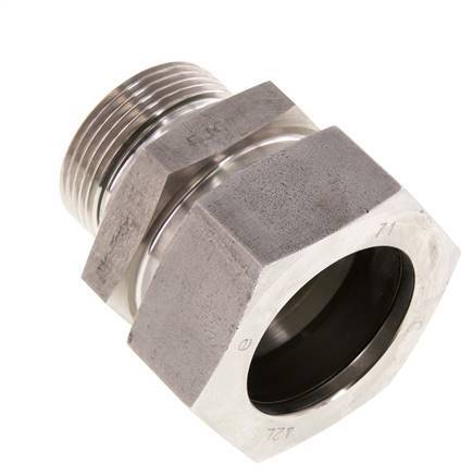 G 1 1/4'' Außengewinde x 42L Gerader Schneidring aus Edelstahl mit FKM-Dichtung 160 bar DIN 2353