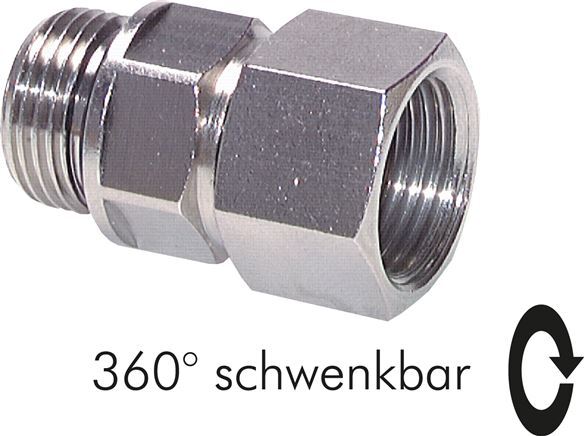 G 1/4'' M/F Nickel plated Brass Swivel Joint 15 Bar [2 Pieces]