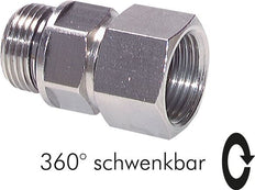 G 1/4'' M/F Nickel plated Brass Swivel Joint 15 Bar [2 Pieces]