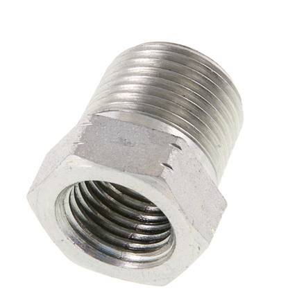 3/8'' NPT x 1/4'' NPT M/F Zinc plated Steel Reducing Ring 210 Bar - Hydraulic [2 Pieces]