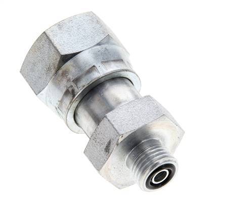 UNS 1''-14 x UNF 9/16''-18 F/M Zinc plated Steel Reducing Adapter ORFS 400 Bar - Hydraulic